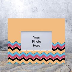 Chevrons Patterns Colorful Stripes White Tabletop Photo Frame 4 x6  by Ket1n9