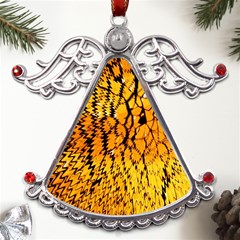 Yellow Chevron Zigzag Pattern Metal Angel With Crystal Ornament by Ket1n9