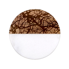 Neurons Brain Cells Brain Structure Classic Marble Wood Coaster (round)  by Ket1n9