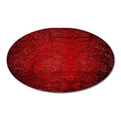 Red Grunge Texture Black Gradient Oval Magnet by Ket1n9