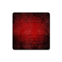 Red Grunge Texture Black Gradient Square Magnet by Ket1n9