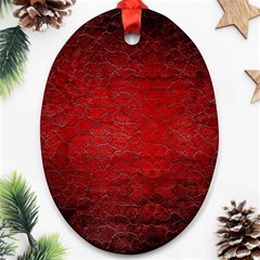 Red Grunge Texture Black Gradient Oval Ornament (two Sides) by Ket1n9