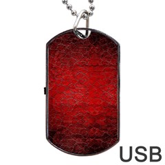 Red Grunge Texture Black Gradient Dog Tag Usb Flash (two Sides) by Ket1n9