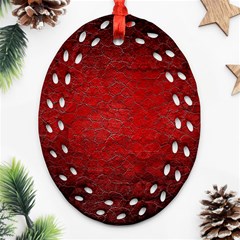 Red Grunge Texture Black Gradient Ornament (oval Filigree) by Ket1n9