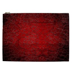 Red Grunge Texture Black Gradient Cosmetic Bag (xxl) by Ket1n9