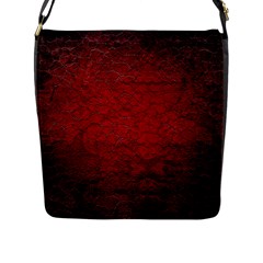 Red Grunge Texture Black Gradient Flap Closure Messenger Bag (l) by Ket1n9