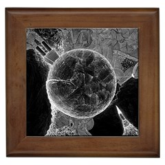 Space Universe Earth Rocket Framed Tile by Ket1n9