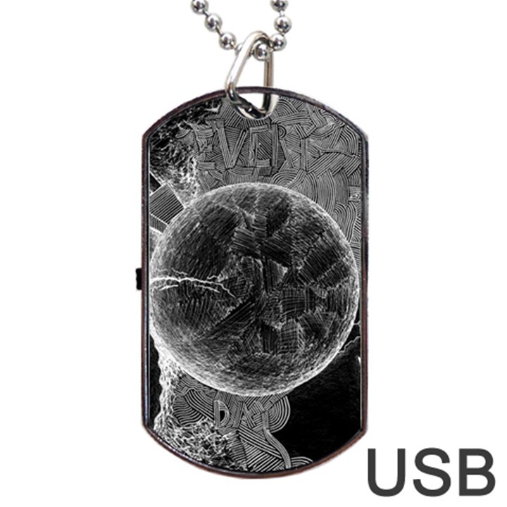 Space Universe Earth Rocket Dog Tag USB Flash (One Side)