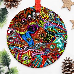 Art Color Dark Detail Monsters Psychedelic Ornament (round) by Ket1n9