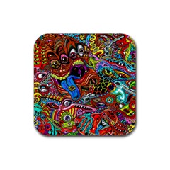 Art Color Dark Detail Monsters Psychedelic Rubber Coaster (square) by Ket1n9