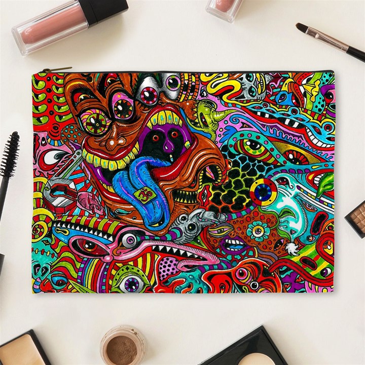 Art Color Dark Detail Monsters Psychedelic Cosmetic Bag (XL)