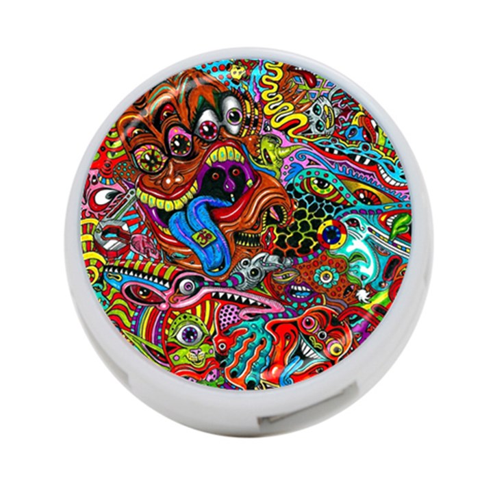 Art Color Dark Detail Monsters Psychedelic 4-Port USB Hub (Two Sides)