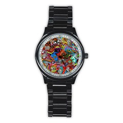 Art Color Dark Detail Monsters Psychedelic Stainless Steel Round Watch by Ket1n9