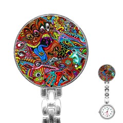 Art Color Dark Detail Monsters Psychedelic Stainless Steel Nurses Watch by Ket1n9