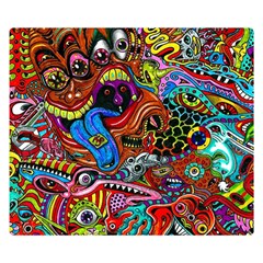 Art Color Dark Detail Monsters Psychedelic Two Sides Premium Plush Fleece Blanket (small) by Ket1n9