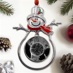 Space Universe Earth Rocket Metal Snowman Ornament by Ket1n9