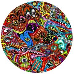 Art Color Dark Detail Monsters Psychedelic Wooden Bottle Opener (round) by Ket1n9