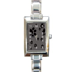 Dog Foodprint Paw Prints Seamless Background And Pattern Rectangle Italian Charm Watch by Ket1n9