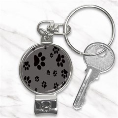 Dog Foodprint Paw Prints Seamless Background And Pattern Nail Clippers Key Chain by Ket1n9