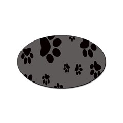 Dog Foodprint Paw Prints Seamless Background And Pattern Sticker (oval) by Ket1n9