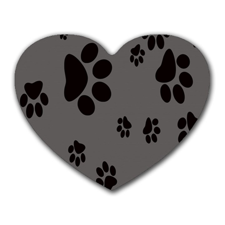 Dog Foodprint Paw Prints Seamless Background And Pattern Heart Mousepad