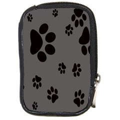 Dog Foodprint Paw Prints Seamless Background And Pattern Compact Camera Leather Case by Ket1n9