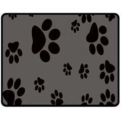 Dog Foodprint Paw Prints Seamless Background And Pattern Fleece Blanket (medium) by Ket1n9