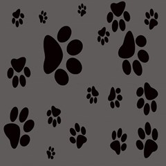 Dog Foodprint Paw Prints Seamless Background And Pattern Play Mat (rectangle) by Ket1n9