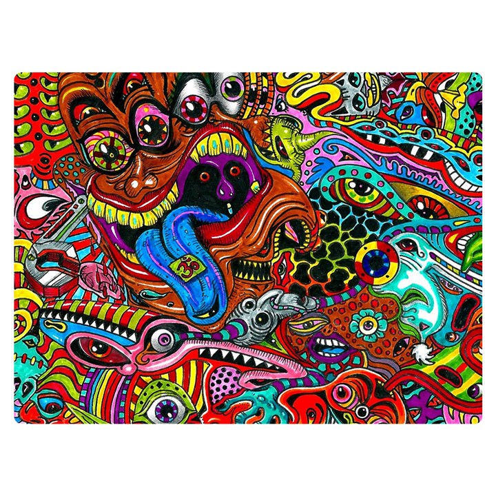 Art Color Dark Detail Monsters Psychedelic Two Sides Premium Plush Fleece Blanket (Extra Small)