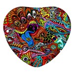 Art Color Dark Detail Monsters Psychedelic Heart Glass Fridge Magnet (4 pack) Front