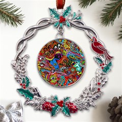 Art Color Dark Detail Monsters Psychedelic Metal X mas Wreath Holly Leaf Ornament by Ket1n9