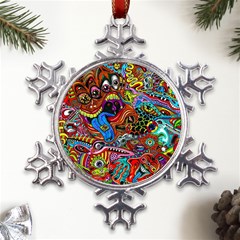 Art Color Dark Detail Monsters Psychedelic Metal Large Snowflake Ornament by Ket1n9