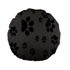 Dog Foodprint Paw Prints Seamless Background And Pattern Standard 15  Premium Flano Round Cushions by Ket1n9