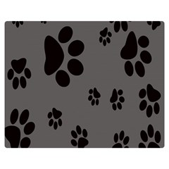 Dog Foodprint Paw Prints Seamless Background And Pattern Two Sides Premium Plush Fleece Blanket (medium) by Ket1n9