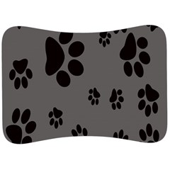 Dog Foodprint Paw Prints Seamless Background And Pattern Velour Seat Head Rest Cushion by Ket1n9