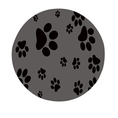 Dog Foodprint Paw Prints Seamless Background And Pattern Mini Round Pill Box by Ket1n9