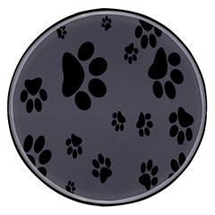 Dog Foodprint Paw Prints Seamless Background And Pattern Wireless Fast Charger(black) by Ket1n9