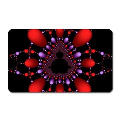 Fractal Red Violet Symmetric Spheres On Black Magnet (rectangular) by Ket1n9