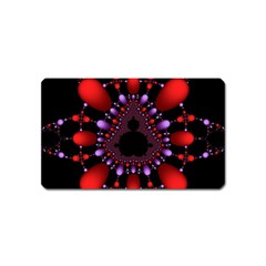 Fractal Red Violet Symmetric Spheres On Black Magnet (name Card) by Ket1n9