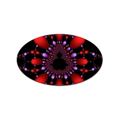 Fractal Red Violet Symmetric Spheres On Black Sticker Oval (10 Pack) by Ket1n9