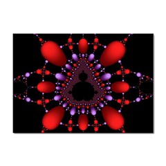 Fractal Red Violet Symmetric Spheres On Black Sticker A4 (100 Pack) by Ket1n9