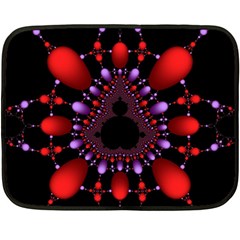 Fractal Red Violet Symmetric Spheres On Black Two Sides Fleece Blanket (mini) by Ket1n9