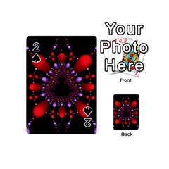 Fractal Red Violet Symmetric Spheres On Black Playing Cards 54 Designs (mini) by Ket1n9