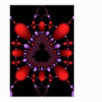 Fractal Red Violet Symmetric Spheres On Black Large Garden Flag (Two Sides) Front