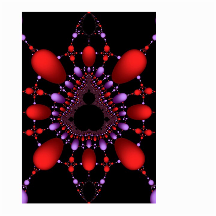 Fractal Red Violet Symmetric Spheres On Black Large Garden Flag (Two Sides)