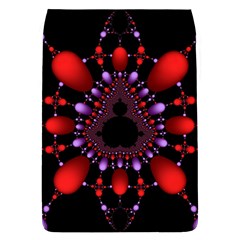 Fractal Red Violet Symmetric Spheres On Black Removable Flap Cover (l) by Ket1n9