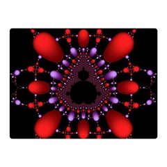 Fractal Red Violet Symmetric Spheres On Black Two Sides Premium Plush Fleece Blanket (mini) by Ket1n9