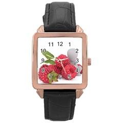 Fruit Healthy Vitamin Vegan Rose Gold Leather Watch  by Ket1n9