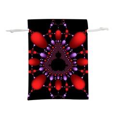 Fractal Red Violet Symmetric Spheres On Black Lightweight Drawstring Pouch (s) by Ket1n9