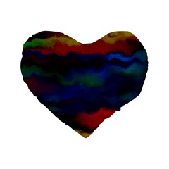 Watercolour Color Background Standard 16  Premium Heart Shape Cushions by Ket1n9